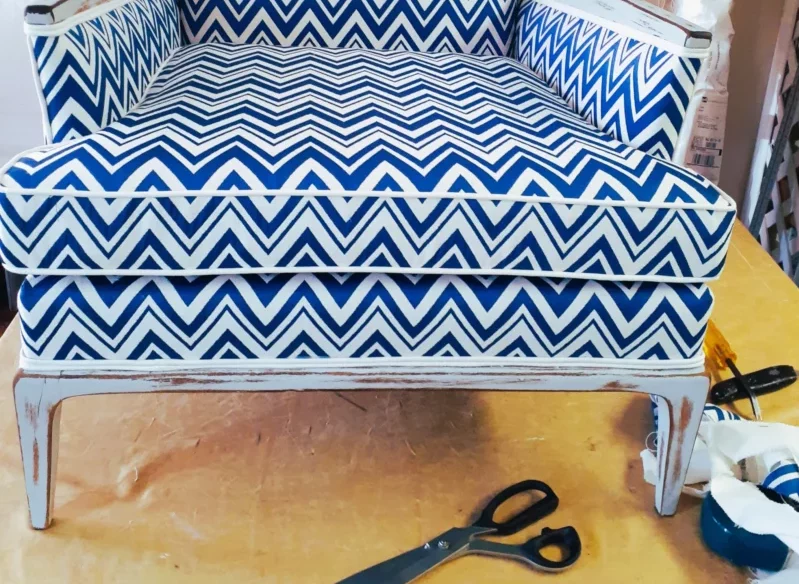 Furniture restored with professional upholstery work